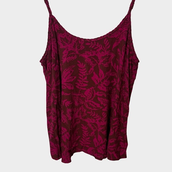 Torrid Cottage Boho Leaf Print Braided Strap Tank Top Large NWT Tropical Summer - Picture 6 of 13